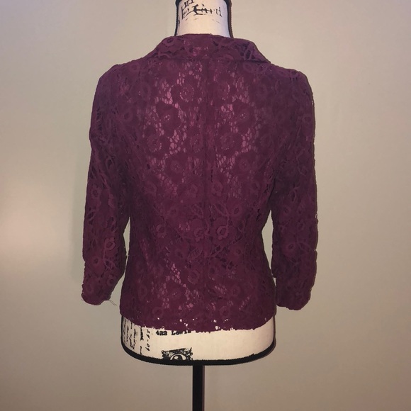 NWOT Stooshy Burgundy/Plum Lace Blazer - Picture 2 of 5